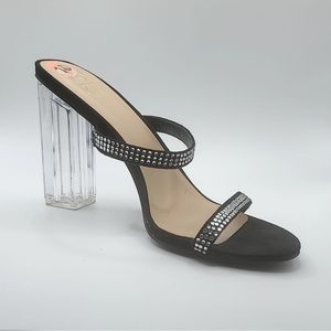 Women's transparent block High Heel Sandals size 10